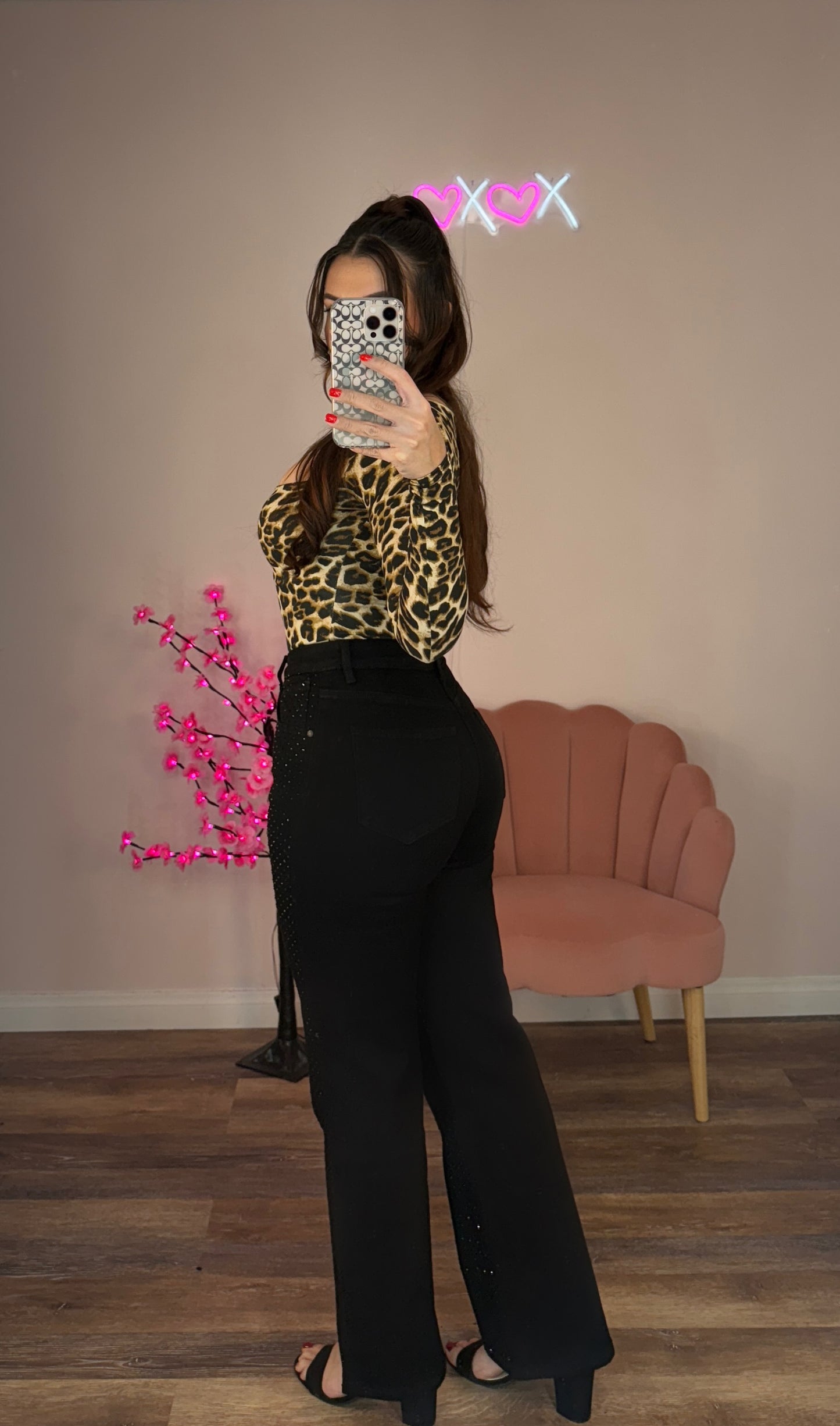 Rhinestone Black Stretch Jeans