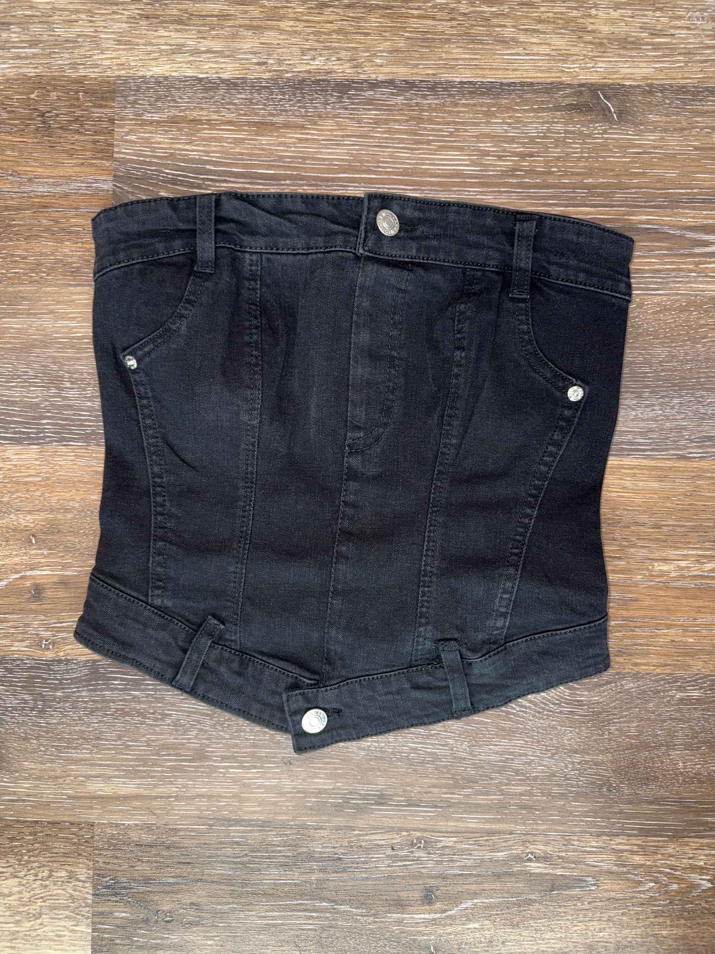Alexa Denim Tube Top Black