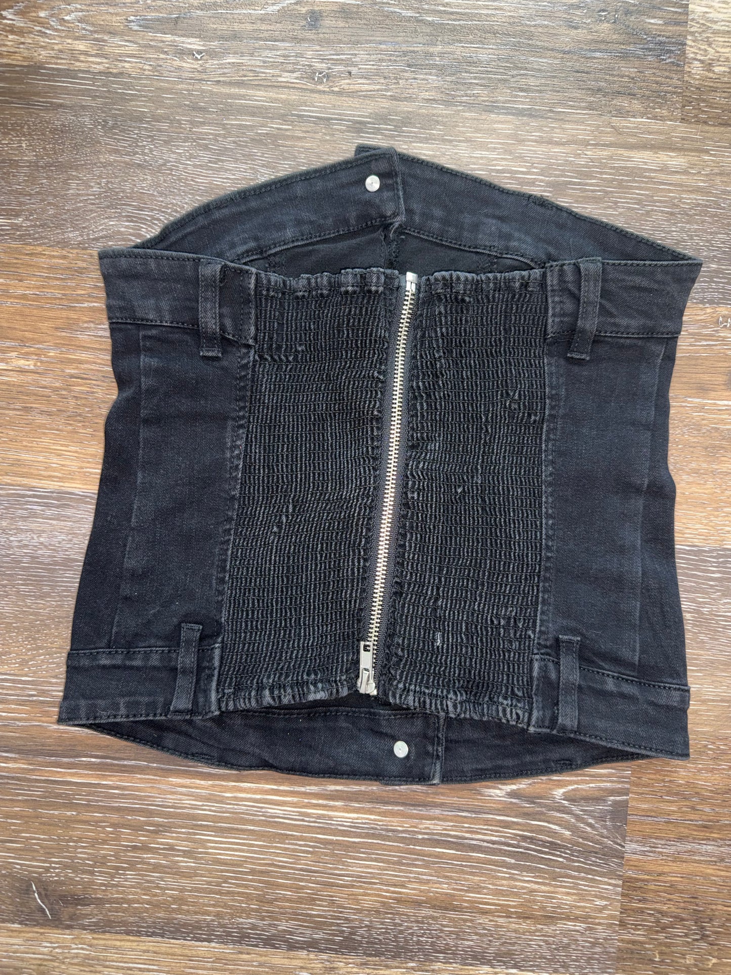 Alexa Denim Tube Top Black