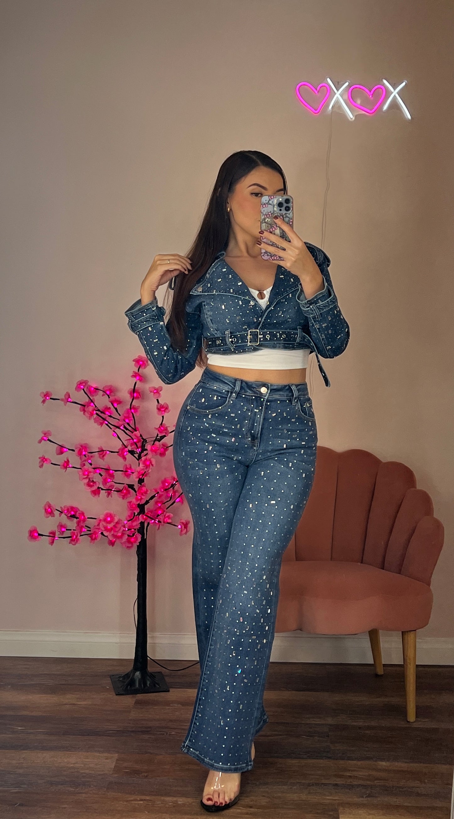 Rhinestones Jeans