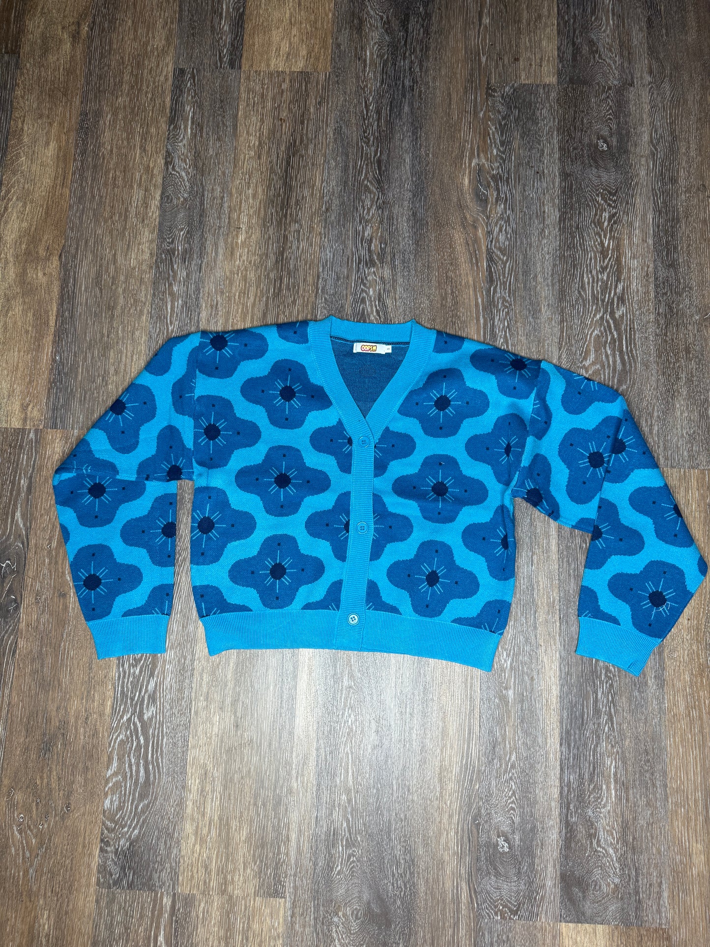 Flowers Top Sweater Blue/Teal