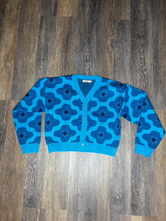 Flowers Top Sweater Blue/Teal