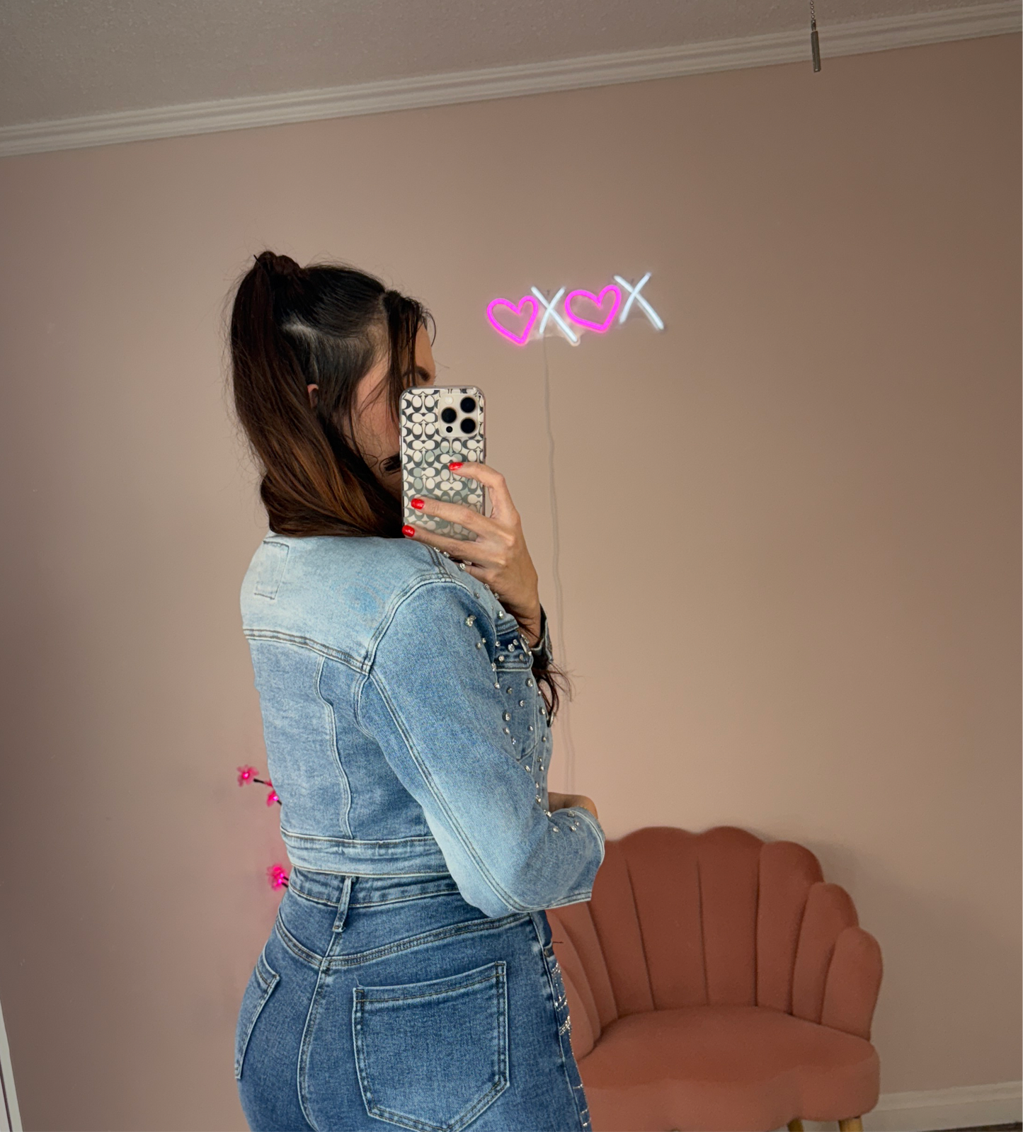 Jane Rhinestone Light Blue Jacket