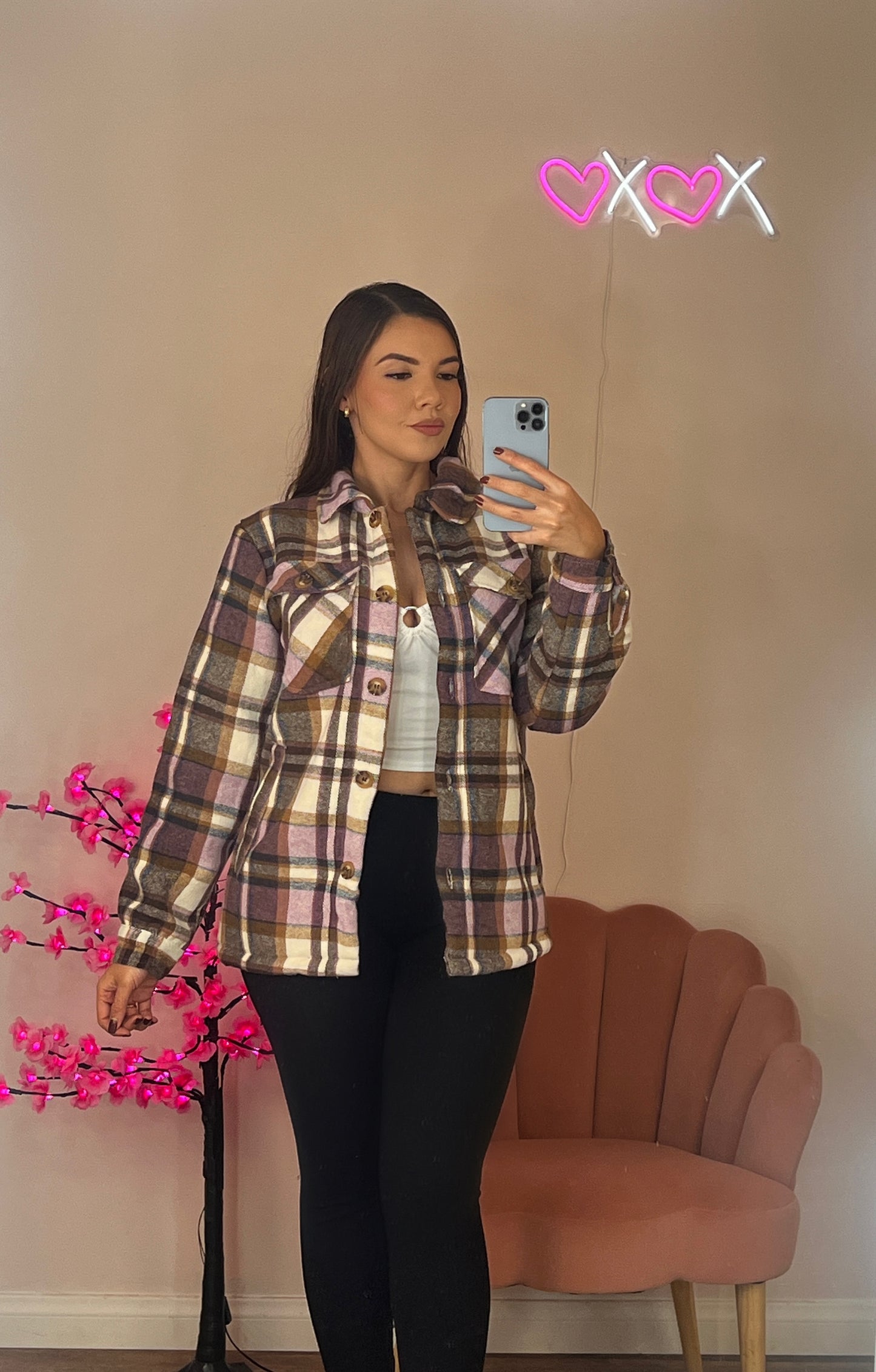 Brown/Purple Plaid Jacket