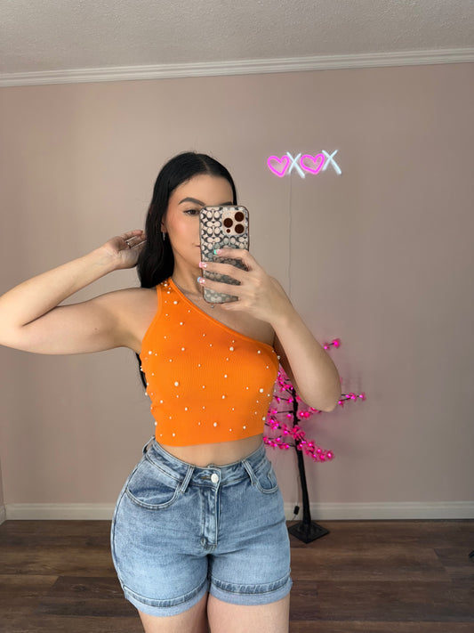 Orange Pearls  Top
