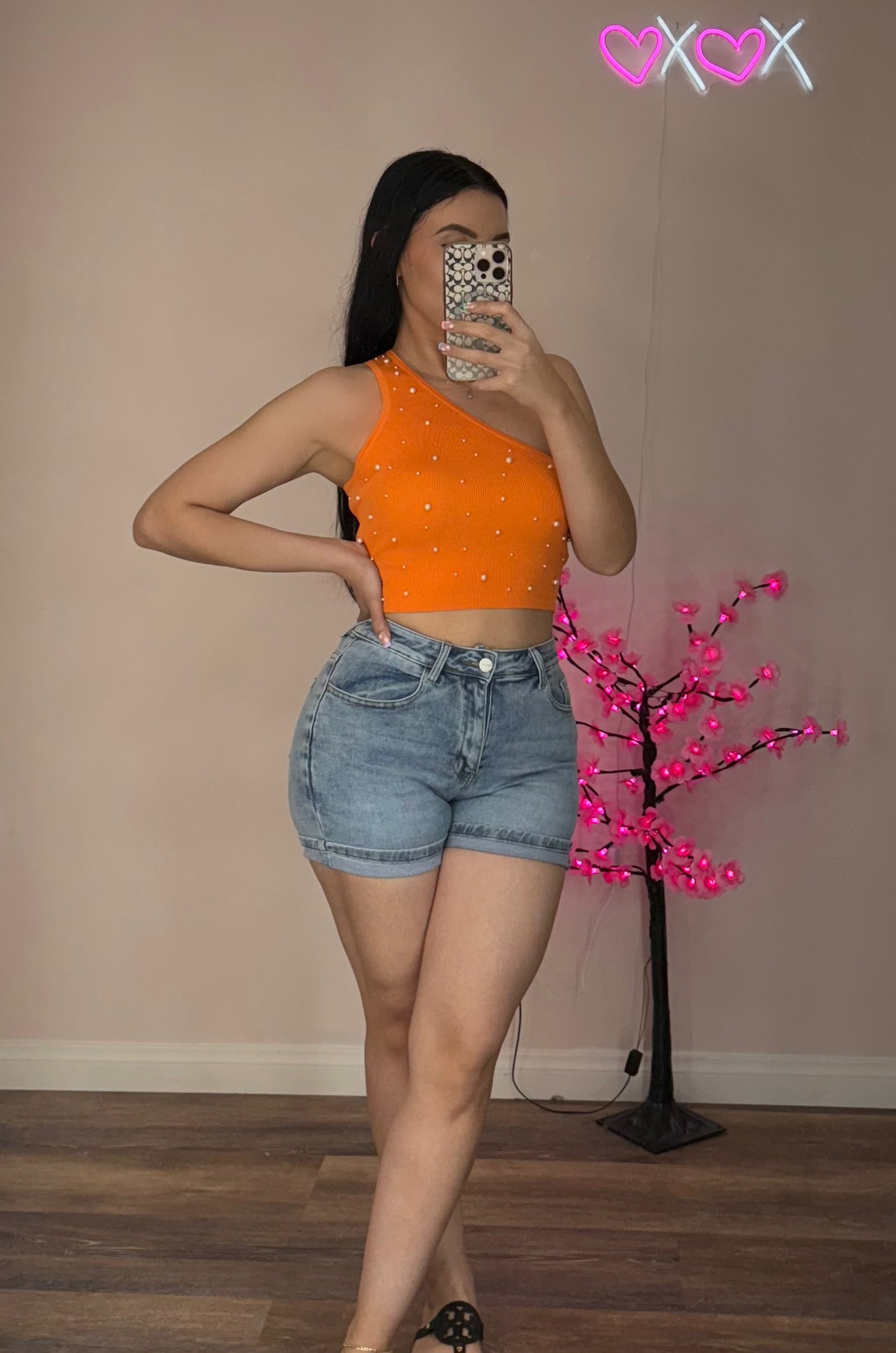 Orange Pearls  Top