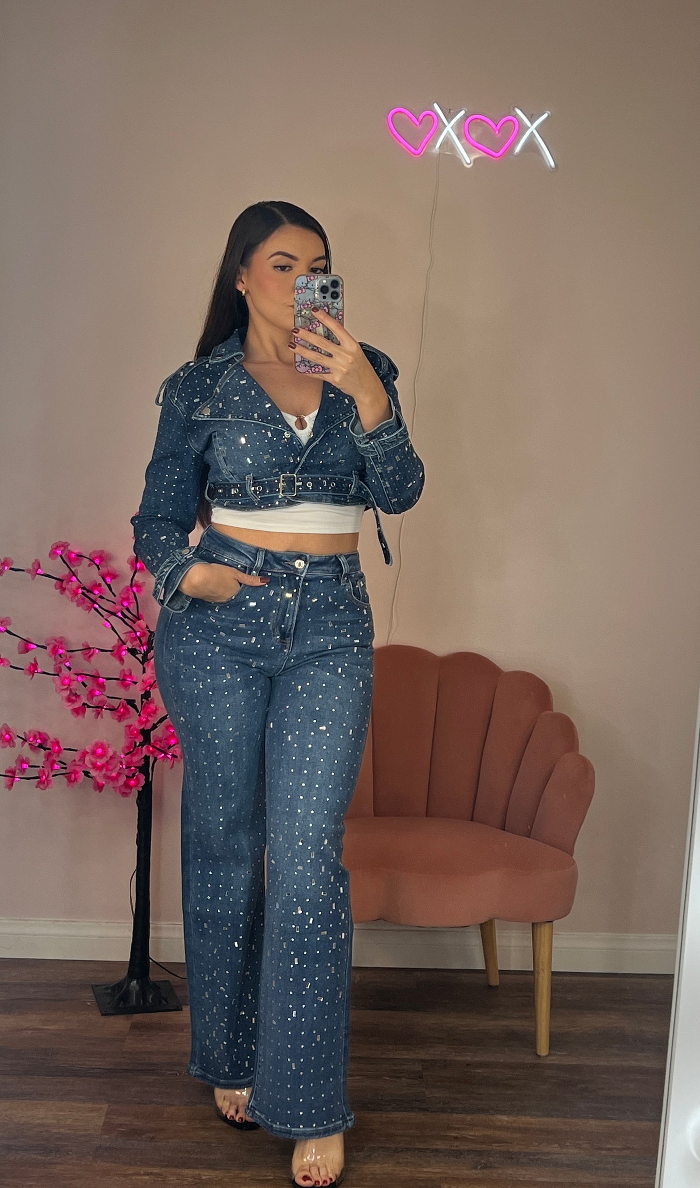 Rhinestones Jeans