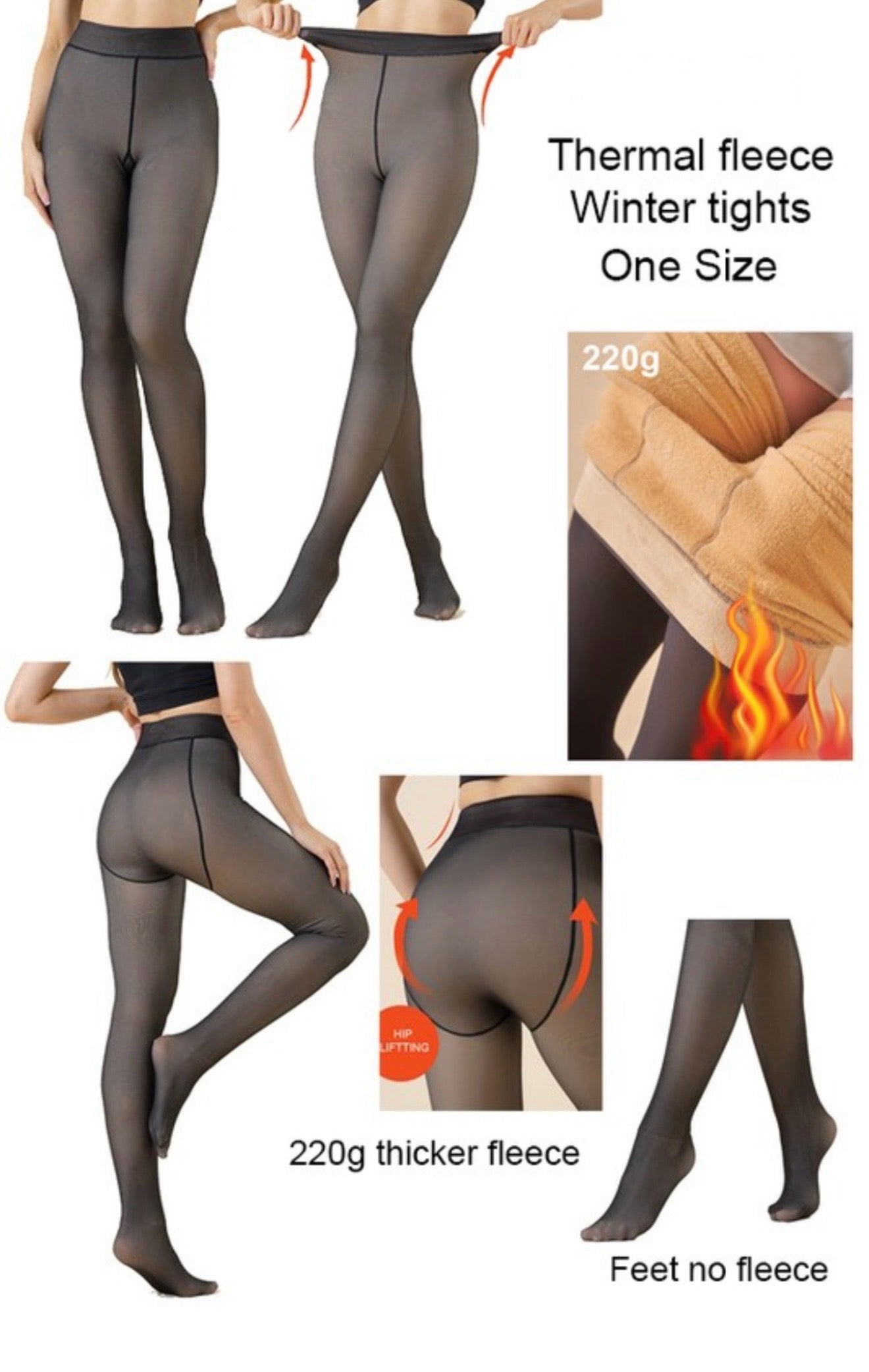 Cute Thermal Fleece Lined Tights