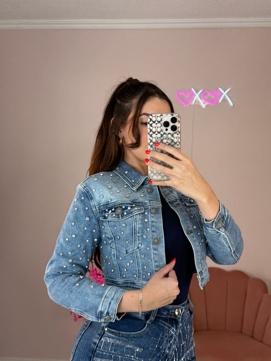 Jane Rhinestone Light Blue Jacket