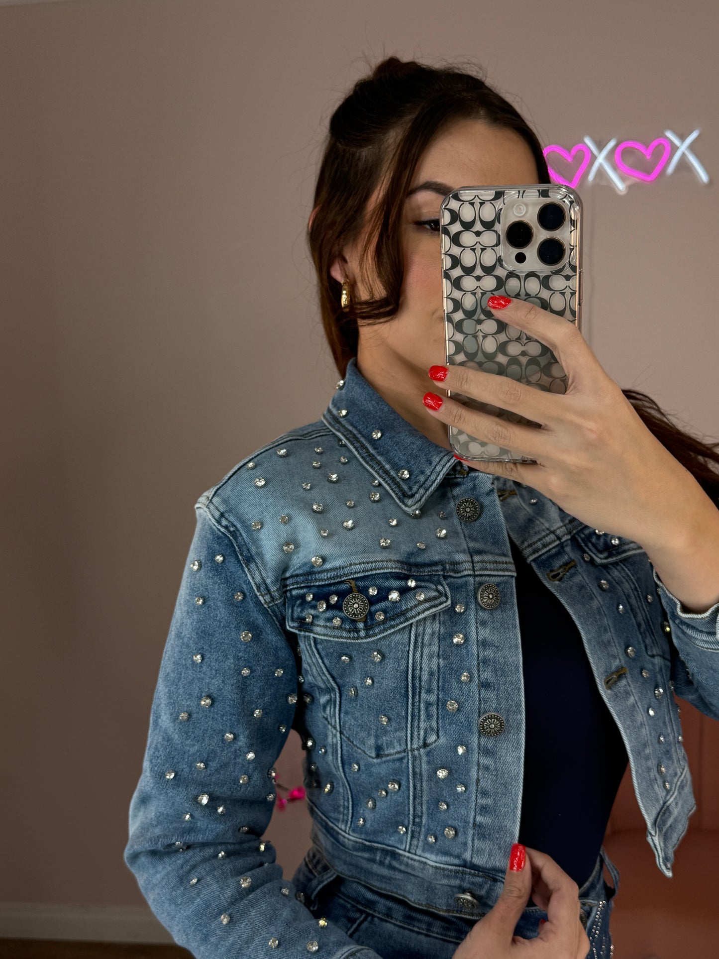 Jane Rhinestone Light Blue Jacket