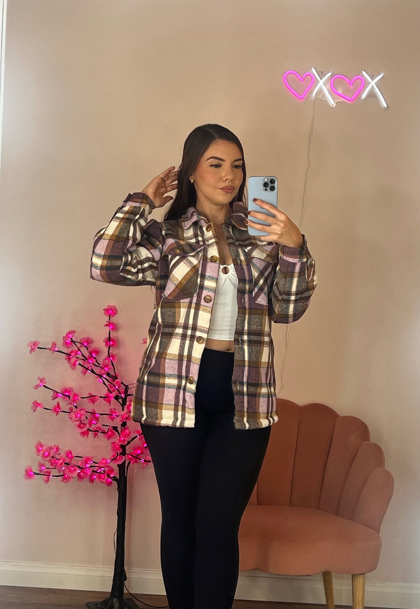 Brown/Purple Plaid Jacket