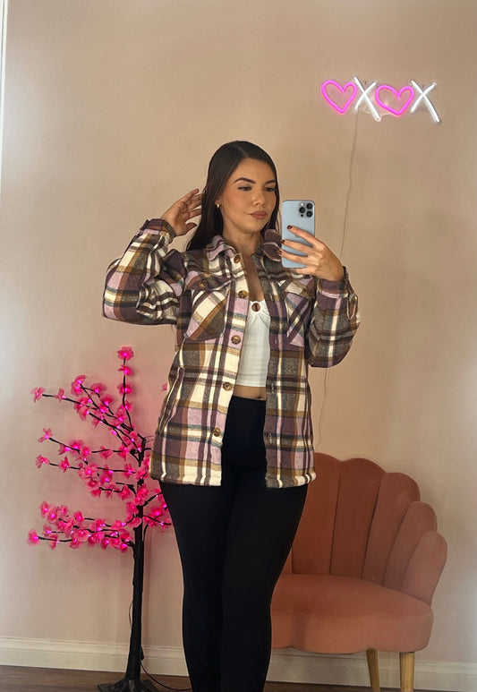 Brown/Purple Plaid Jacket