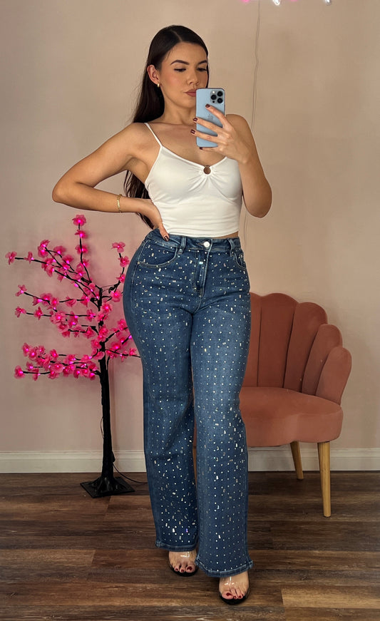 Rhinestones Jeans